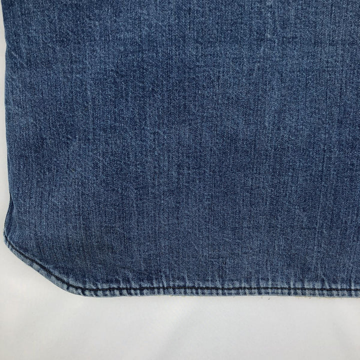 ~80'S Come on strong denim boa vest, made in USA, men's size XL equivalent, vintage. cotton blue type Vintage Second Hand
