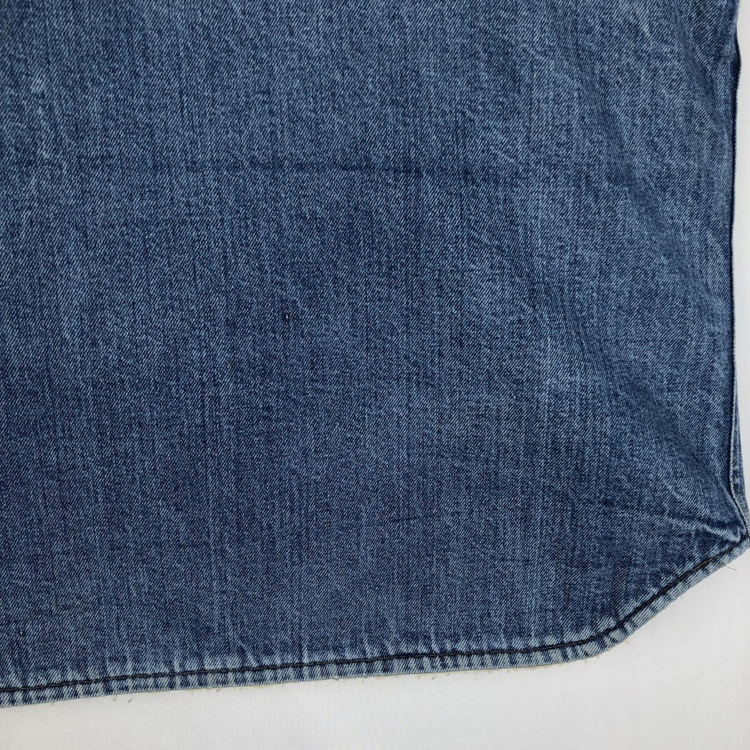 ~80'S Come on strong denim boa vest, made in USA, men's size XL equivalent, vintage. cotton blue type Vintage Second Hand