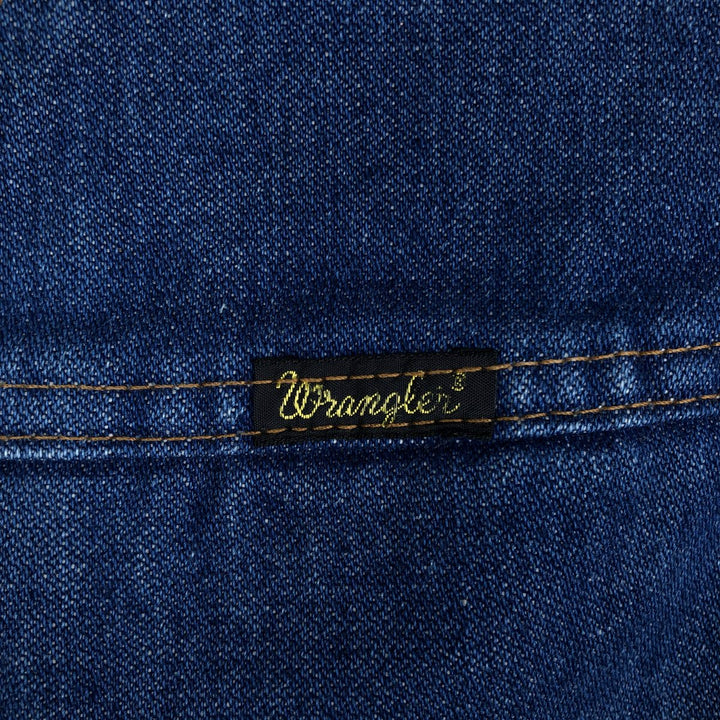 70s-80'S Wrangler NO-FAULT DENIMS denim boa vest, men's size M equivalent, vintage. unclear blue type Vintage Second Hand