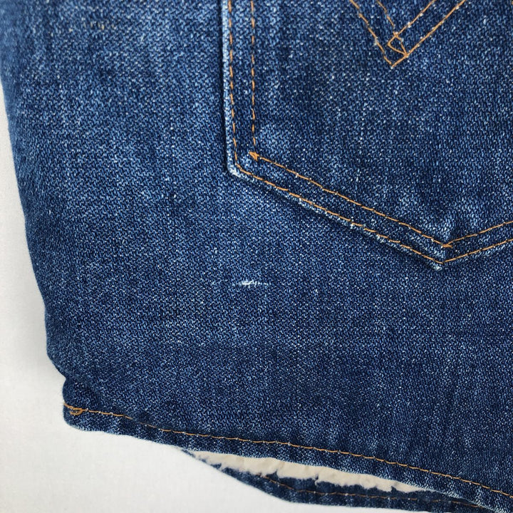 70s-80'S Wrangler NO-FAULT DENIMS denim boa vest, men's size M equivalent, vintage. unclear blue type Vintage Second Hand