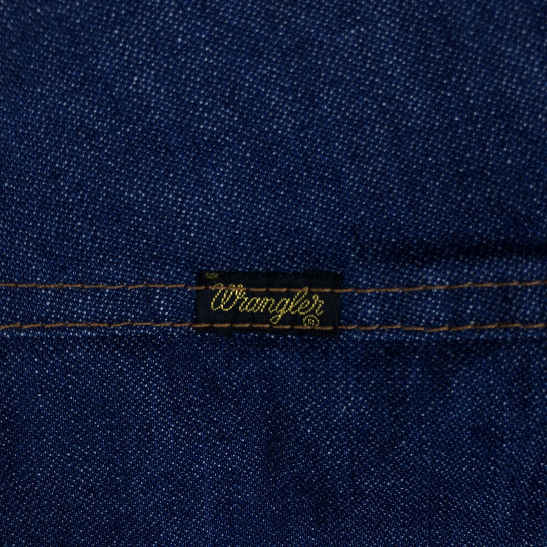 70s-80'S Wrangler NO-FAULT DENIMS Bat-dyed denim boa vest, men's size M equivalent, vintage. cotton blue type Vintage Second Hand