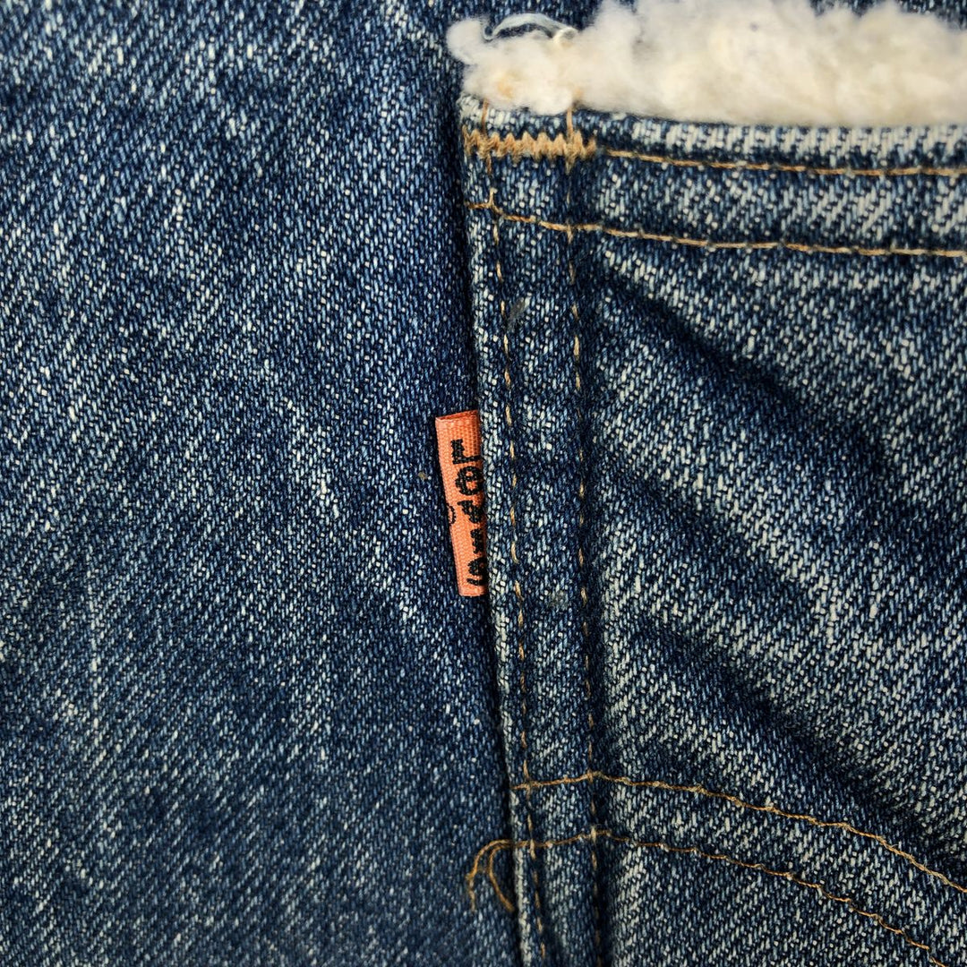 70s-80'S Levi's Orange Tab Denim Boa Vest, Made in USA, Men's Size M (approx.), Vintage cotton blue type Vintage Second Hand