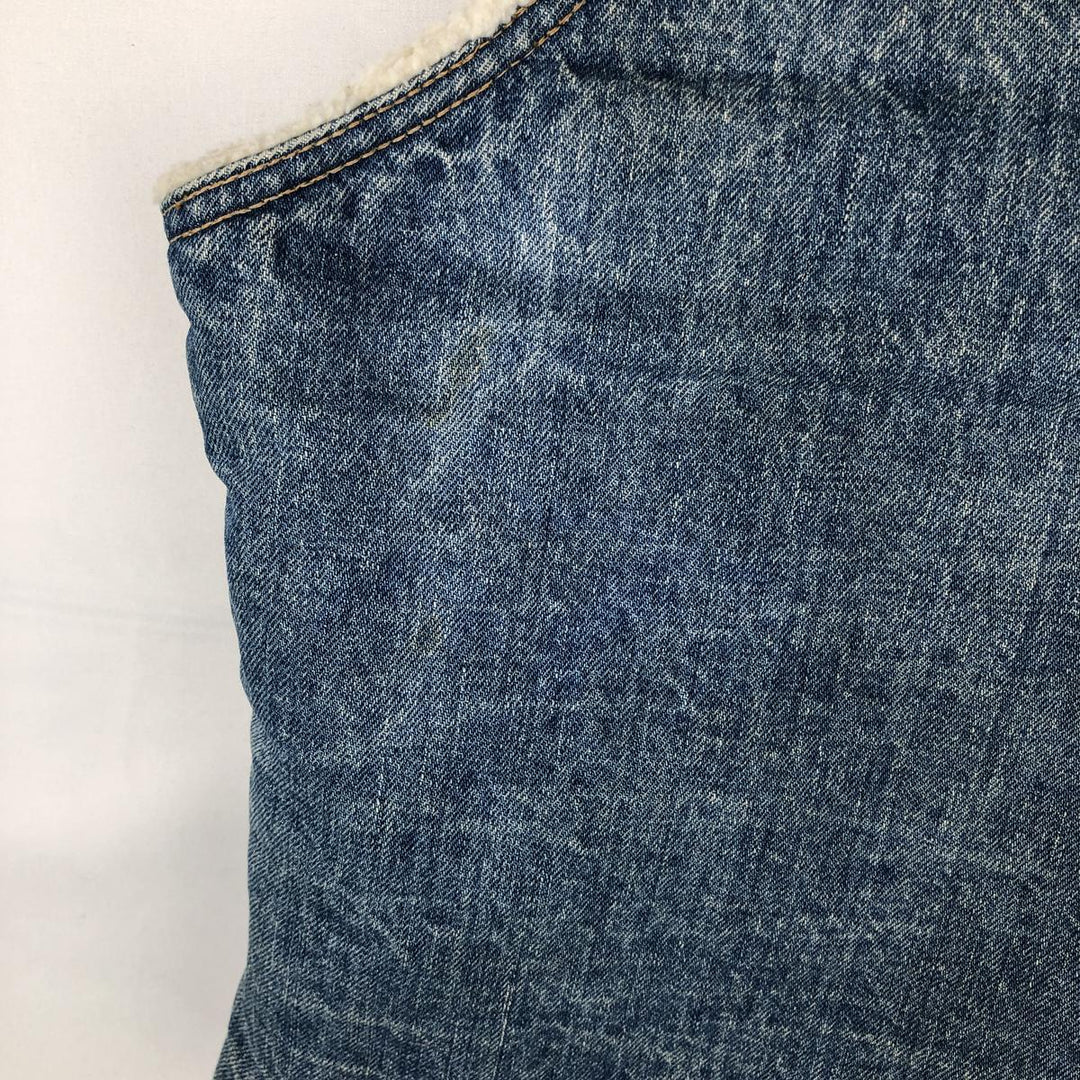 70s-80'S Levi's Orange Tab Denim Boa Vest, Made in USA, Men's Size M (approx.), Vintage cotton blue type Vintage Second Hand