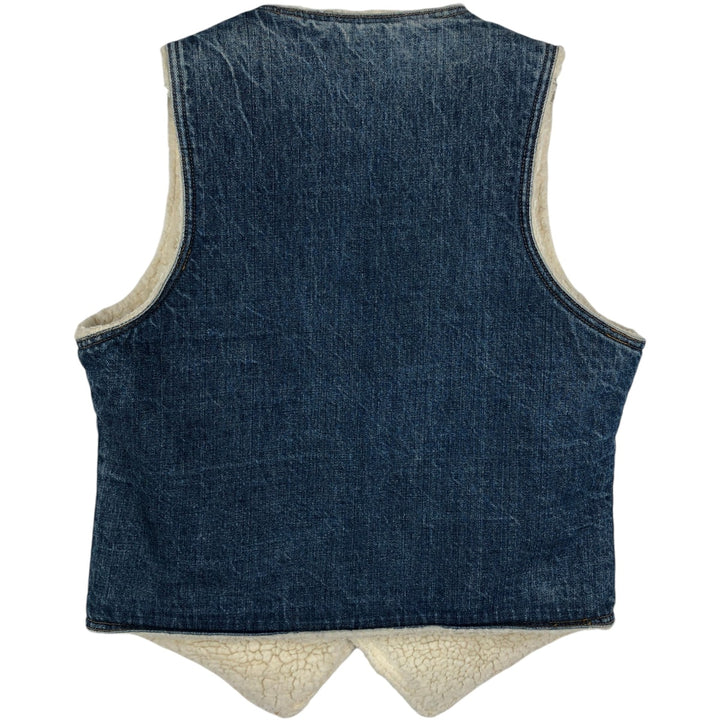 70s-80'S Levi's denim boa vest, made in USA, men's size M equivalent, vintage. cotton blue type Vintage Second Hand