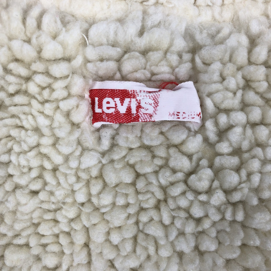70s-80'S Levi's denim boa vest, made in USA, men's size M equivalent, vintage. cotton blue type Vintage Second Hand