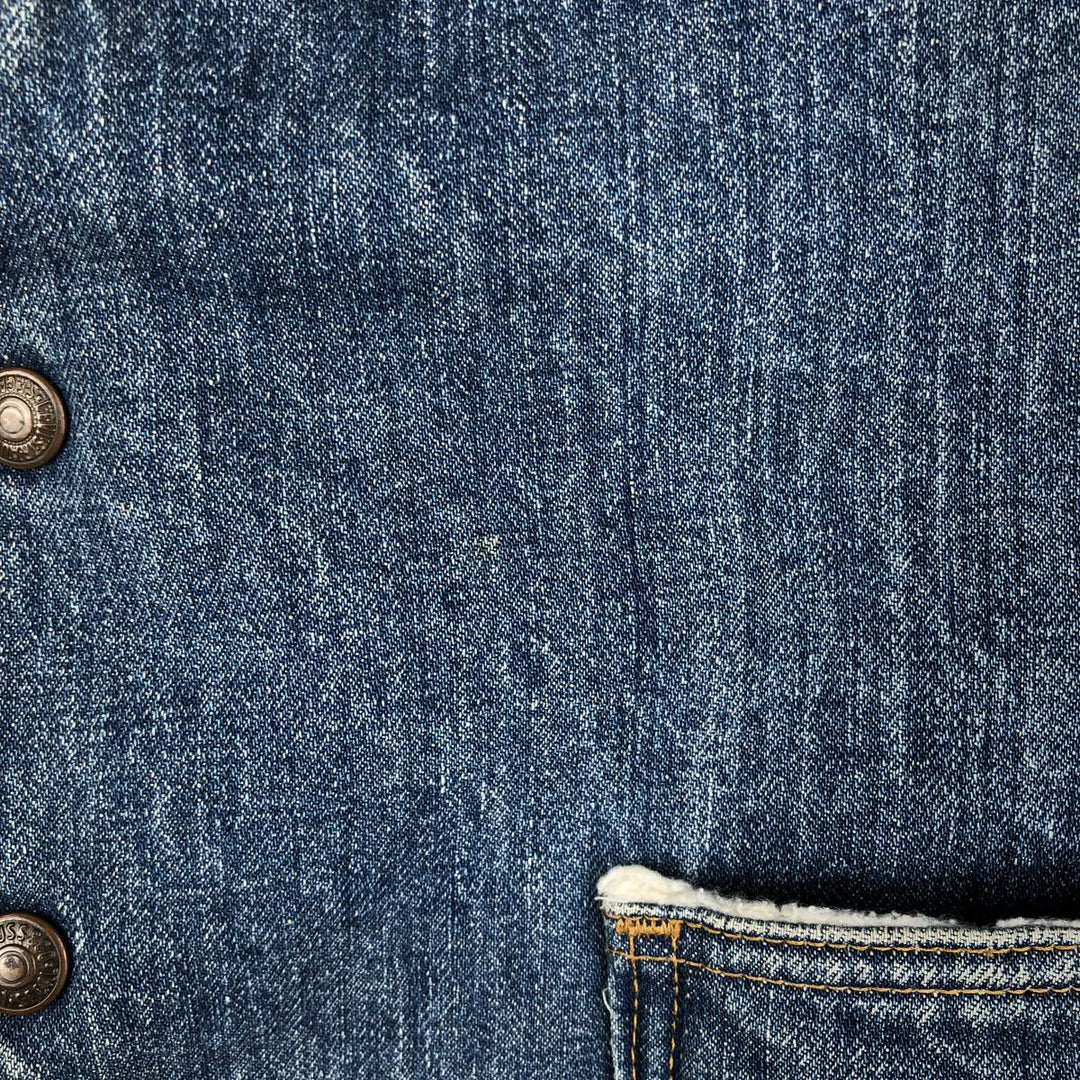 70s-80'S Levi's denim boa vest, made in USA, men's size M equivalent, vintage. cotton blue type Vintage Second Hand
