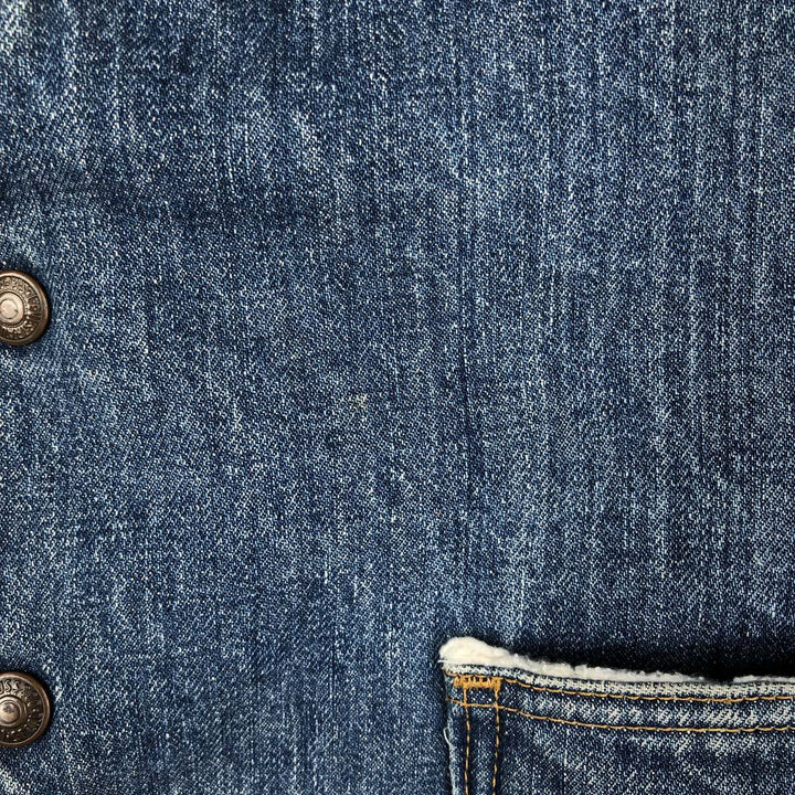 70s-80'S Levi's denim boa vest, made in USA, men's size M equivalent, vintage. cotton blue type Vintage Second Hand