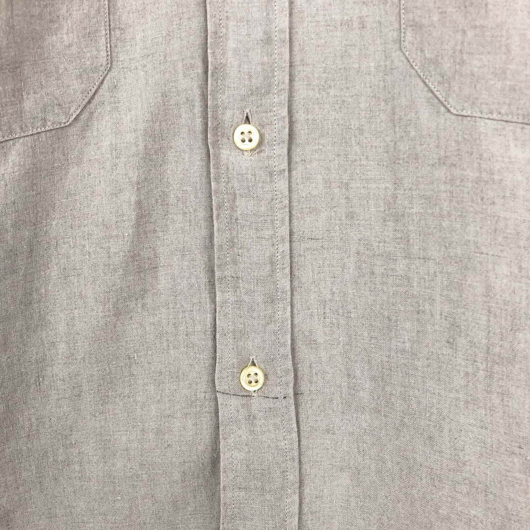 Paul & Shark long-sleeved linen shirt, made in Italy, men's size L equivalent. linen Beige type Vintage Second Hand