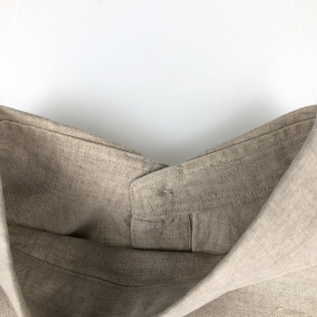 Paul & Shark long-sleeved linen shirt, made in Italy, men's size L equivalent. linen Beige type Vintage Second Hand