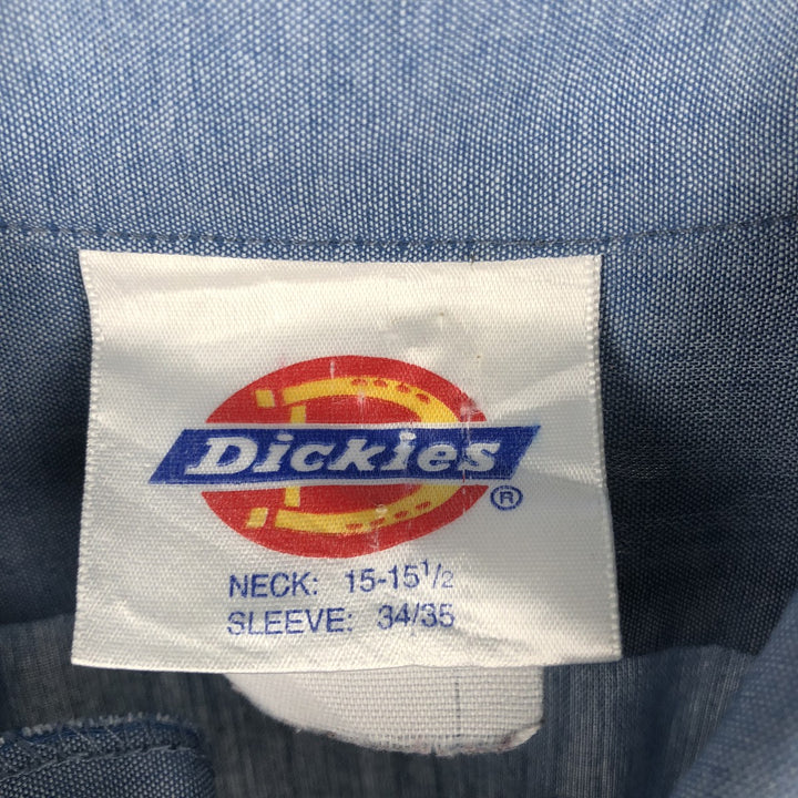 ~90'S Dickies Long-Sleeve Work Shirt, Men's Size M (Equivalent), Vintage unclear blue type Vintage Second Hand