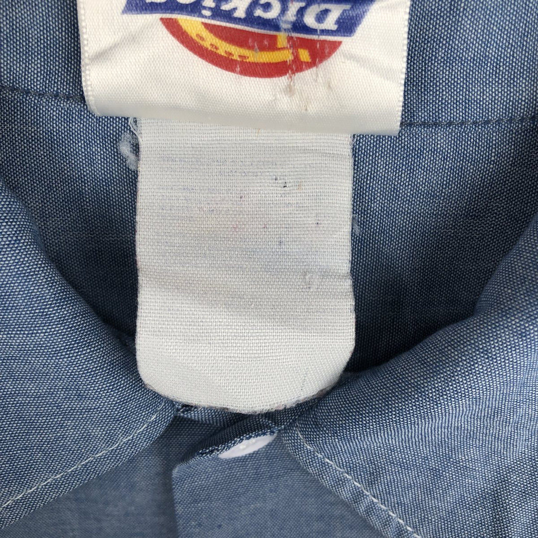 ~90'S Dickies Long-Sleeve Work Shirt, Men's Size M (Equivalent), Vintage unclear blue type Vintage Second Hand