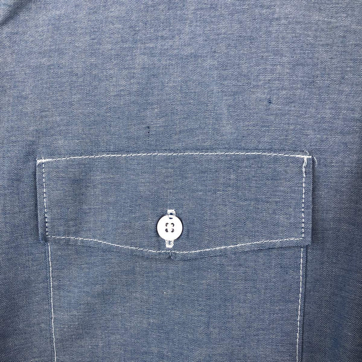 ~90'S Dickies Long-Sleeve Work Shirt, Men's Size M (Equivalent), Vintage unclear blue type Vintage Second Hand