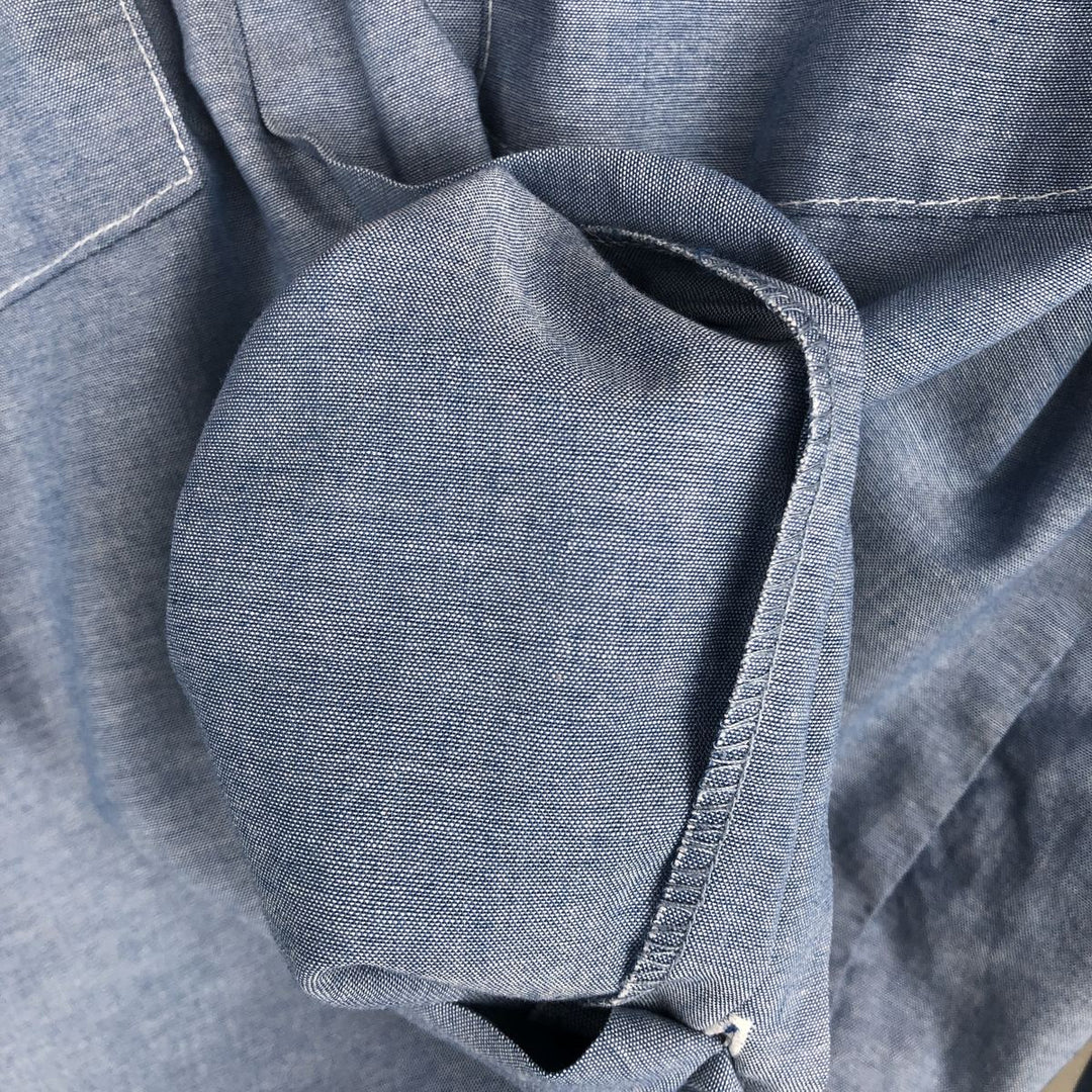 ~90'S Dickies Long-Sleeve Work Shirt, Men's Size M (Equivalent), Vintage unclear blue type Vintage Second Hand