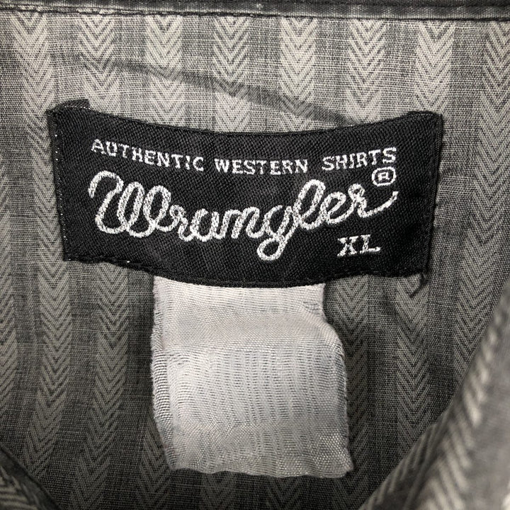 Wrangler all-over stripe pattern long-sleeved Western shirt, men's size XL equivalent, vintage. unclear gray type Vintage Second Hand