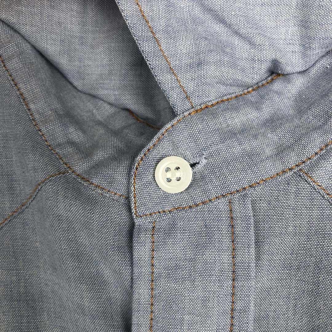 1990'S Wrangler Long-Sleeve Denim Western Shirt, Men's Size XL (Vintage) polyester Blue type light blue Vintage Second Hand