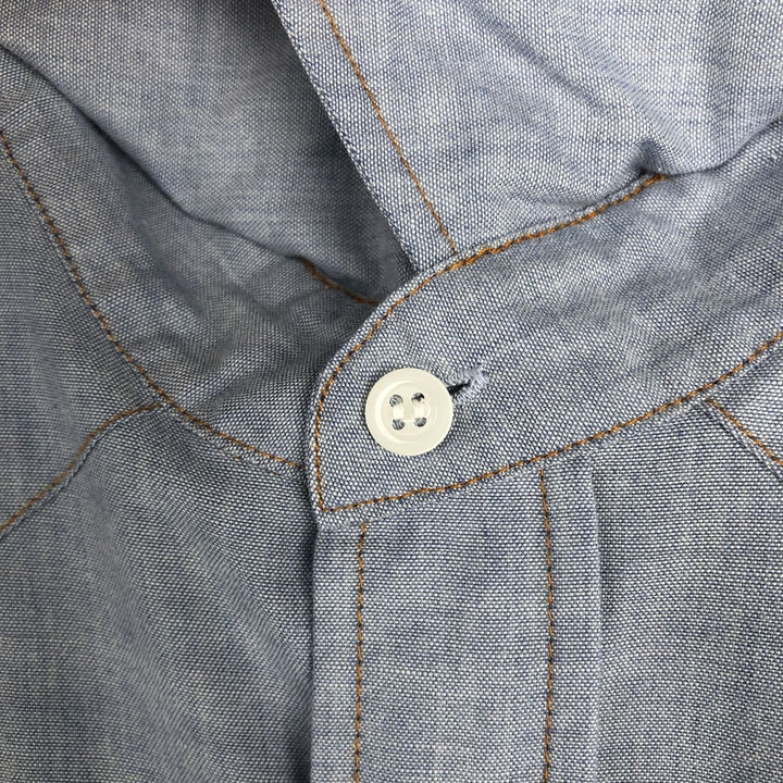 1990'S Wrangler Long-Sleeve Denim Western Shirt, Men's Size XL (Vintage) polyester Blue type light blue Vintage Second Hand