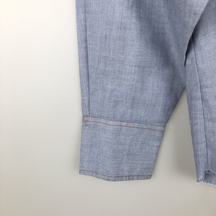 1990'S Wrangler Long-Sleeve Denim Western Shirt, Men's Size XL (Vintage) polyester Blue type light blue Vintage Second Hand