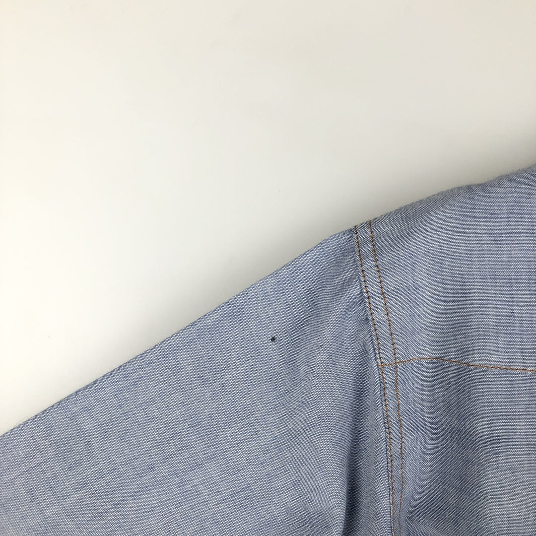1990'S Wrangler Long-Sleeve Denim Western Shirt, Men's Size XL (Vintage) polyester Blue type light blue Vintage Second Hand