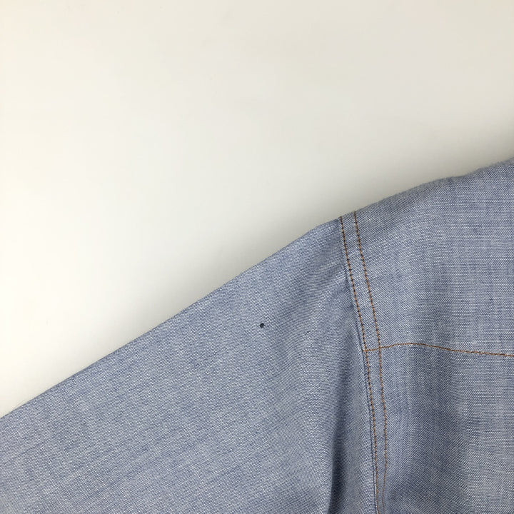 1990'S Wrangler Long-Sleeve Denim Western Shirt, Men's Size XL (Vintage) polyester Blue type light blue Vintage Second Hand