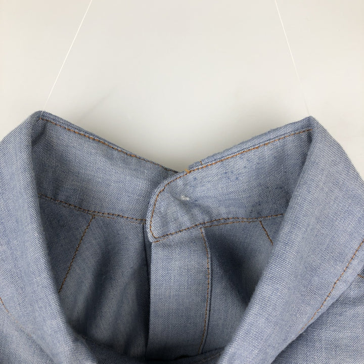 1990'S Wrangler Long-Sleeve Denim Western Shirt, Men's Size XL (Vintage) polyester Blue type light blue Vintage Second Hand