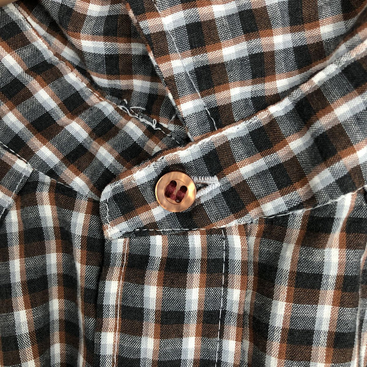 90'S Levi's THE COWBOYS TAILER Check Pattern Long-Sleeve Western Shirt, Men's Size XL (Equivalent), Vintage polyester brown type Vintage Second Hand