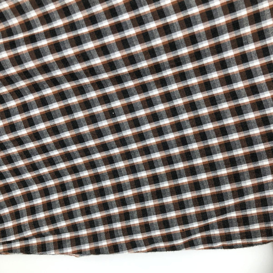 90'S Levi's THE COWBOYS TAILER Check Pattern Long-Sleeve Western Shirt, Men's Size XL (Equivalent), Vintage polyester brown type Vintage Second Hand