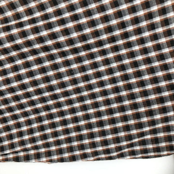 90'S Levi's THE COWBOYS TAILER Check Pattern Long-Sleeve Western Shirt, Men's Size XL (Equivalent), Vintage polyester brown type Vintage Second Hand