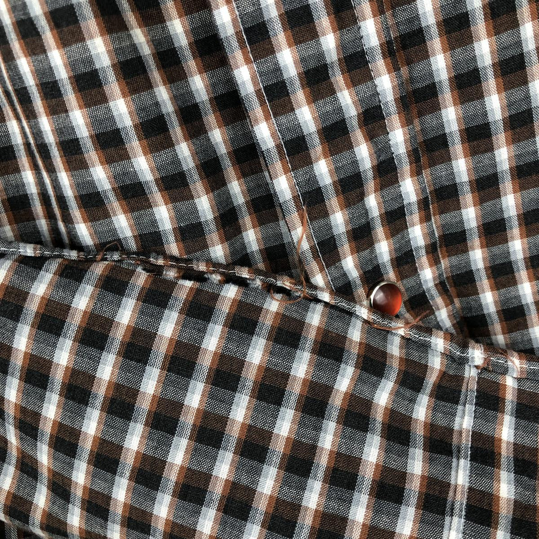 90'S Levi's THE COWBOYS TAILER Check Pattern Long-Sleeve Western Shirt, Men's Size XL (Equivalent), Vintage polyester brown type Vintage Second Hand