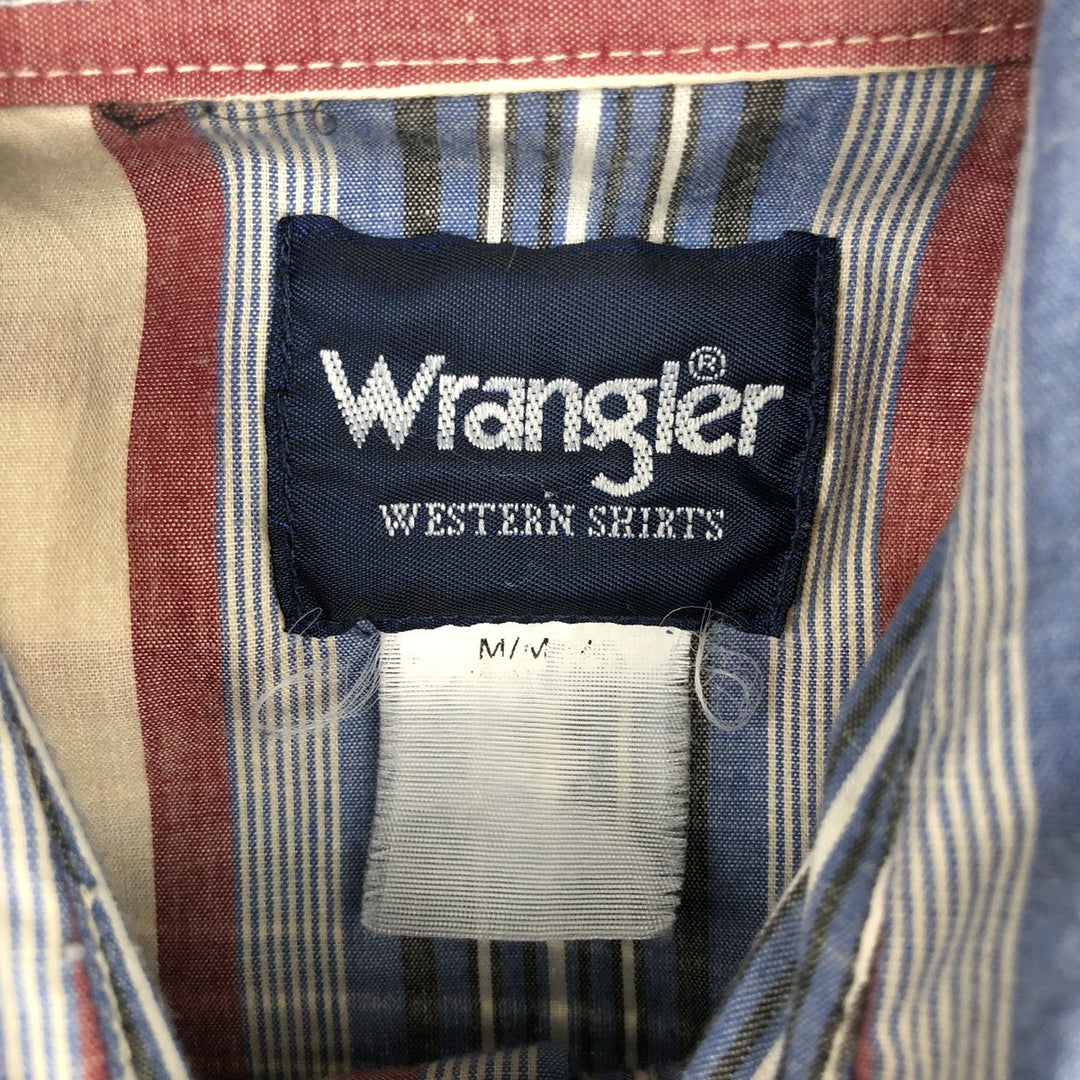 1990'S Wrangler Western Shirt, Multi-stripe, Long-sleeved, Men's Size M (approx.), Vintage unclear blue type Vintage Second Hand