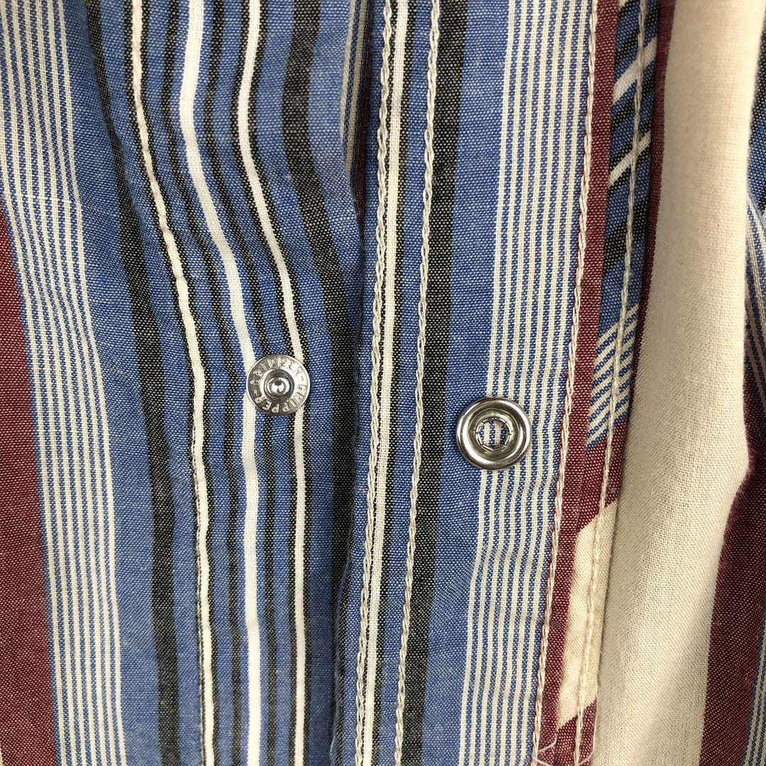 1990'S Wrangler Western Shirt, Multi-stripe, Long-sleeved, Men's Size M (approx.), Vintage unclear blue type Vintage Second Hand
