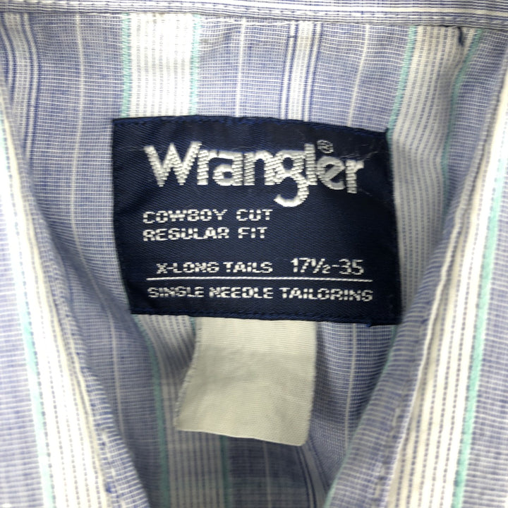 80s-90'S Wrangler COWBOY CUT REGULAR FIT Multi-stripe Long-sleeve Western Shirt, Men's XL equivalent, Vintage unclear blue type Vintage Second Hand