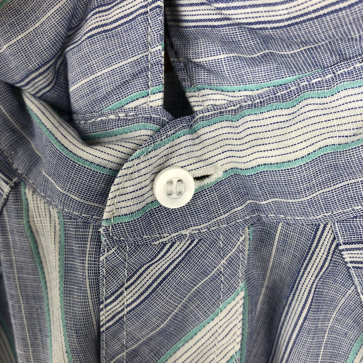 80s-90'S Wrangler COWBOY CUT REGULAR FIT Multi-stripe Long-sleeve Western Shirt, Men's XL equivalent, Vintage unclear blue type Vintage Second Hand