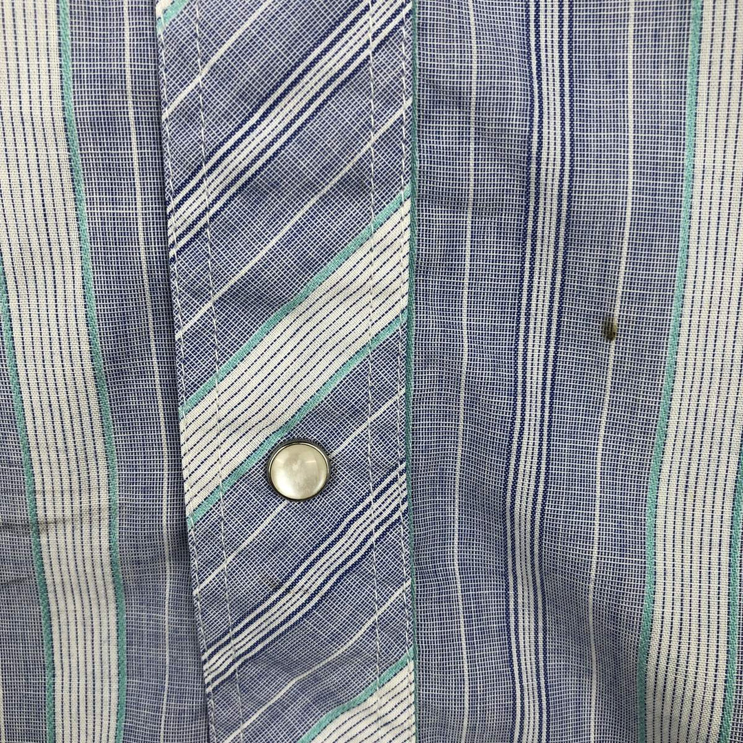 80s-90'S Wrangler COWBOY CUT REGULAR FIT Multi-stripe Long-sleeve Western Shirt, Men's XL equivalent, Vintage unclear blue type Vintage Second Hand