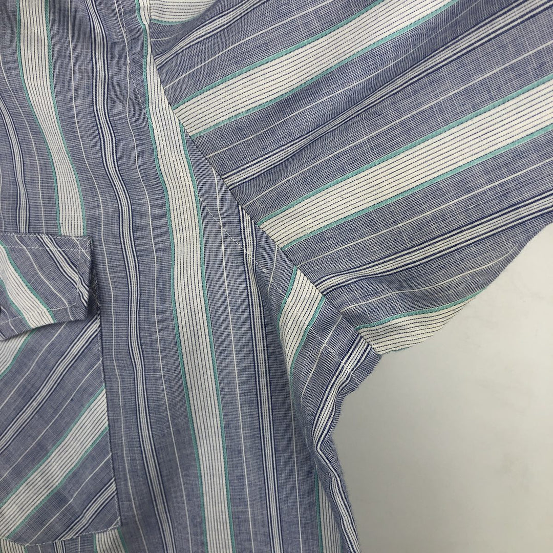 80s-90'S Wrangler COWBOY CUT REGULAR FIT Multi-stripe Long-sleeve Western Shirt, Men's XL equivalent, Vintage unclear blue type Vintage Second Hand