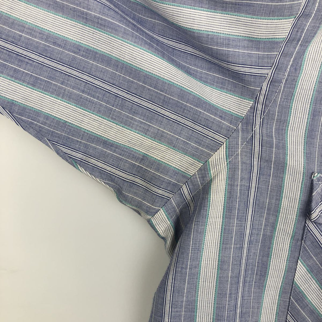 80s-90'S Wrangler COWBOY CUT REGULAR FIT Multi-stripe Long-sleeve Western Shirt, Men's XL equivalent, Vintage unclear blue type Vintage Second Hand