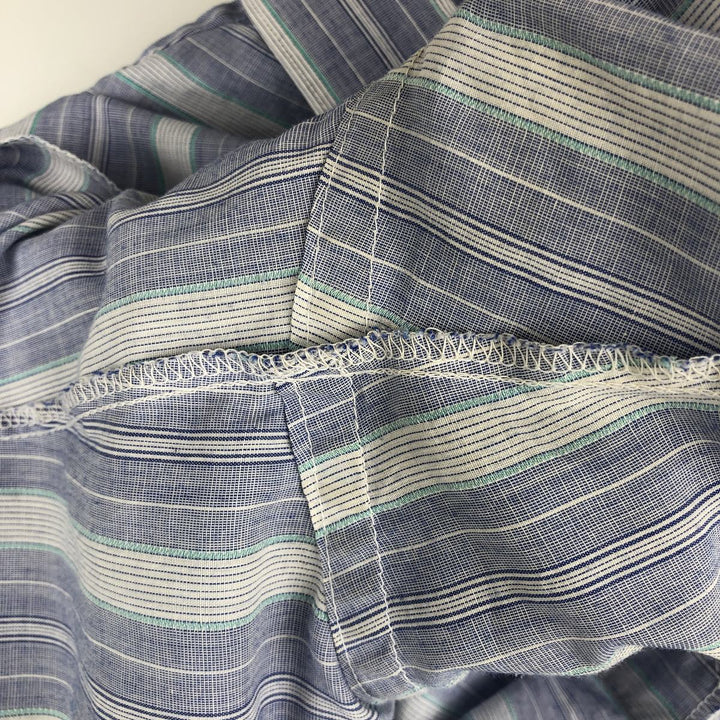 80s-90'S Wrangler COWBOY CUT REGULAR FIT Multi-stripe Long-sleeve Western Shirt, Men's XL equivalent, Vintage unclear blue type Vintage Second Hand