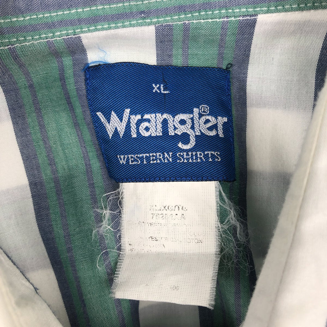 90'S Wrangler Western Shirt, Multi-stripe, Long Sleeve, Men's Size XL (Equivalent), Vintage unclear white type Vintage Second Hand