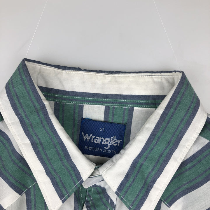 90'S Wrangler Western Shirt, Multi-stripe, Long Sleeve, Men's Size XL (Equivalent), Vintage unclear white type Vintage Second Hand