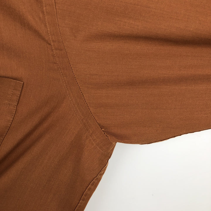 60s-70'S ENRO MARVIN SIDNEY Long-Sleeve Poly-Cotton Shirt, Men's Size XL (Equivalent), Vintage polyester brown type Vintage Second Hand