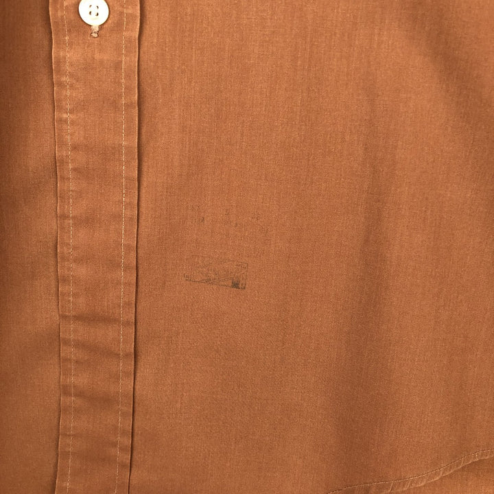 60s-70'S ENRO MARVIN SIDNEY Long-Sleeve Poly-Cotton Shirt, Men's Size XL (Equivalent), Vintage polyester brown type Vintage Second Hand