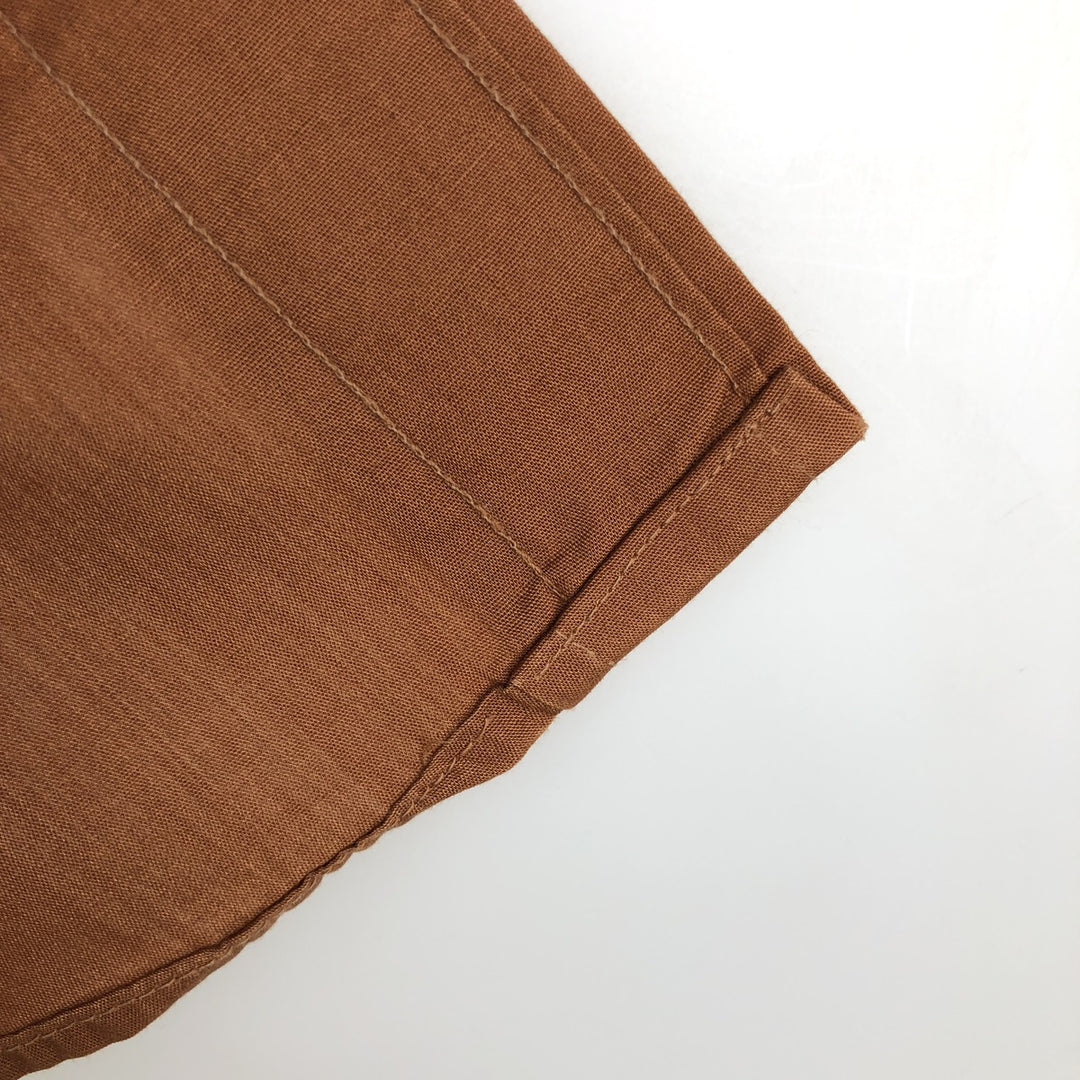 60s-70'S ENRO MARVIN SIDNEY Long-Sleeve Poly-Cotton Shirt, Men's Size XL (Equivalent), Vintage polyester brown type Vintage Second Hand