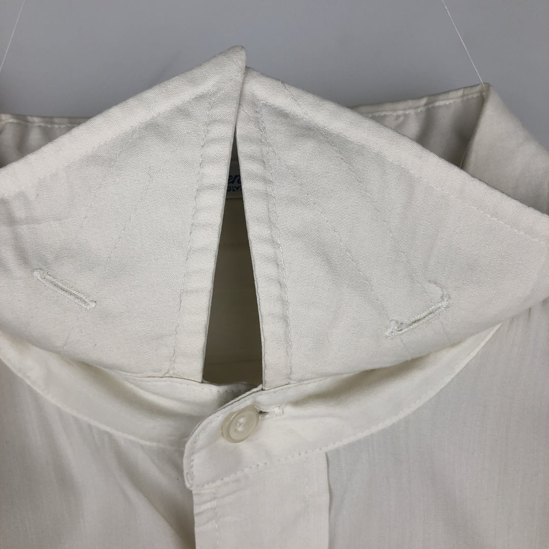 ~1970'S Silken Touch Long-Sleeve Polyester Shirt, Men's XL (approx.), Vintage Dacron white type Vintage Second Hand