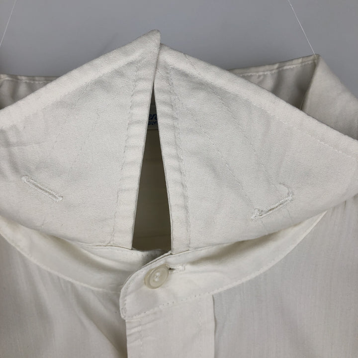 ~1970'S Silken Touch Long-Sleeve Polyester Shirt, Men's XL (approx.), Vintage Dacron white type Vintage Second Hand