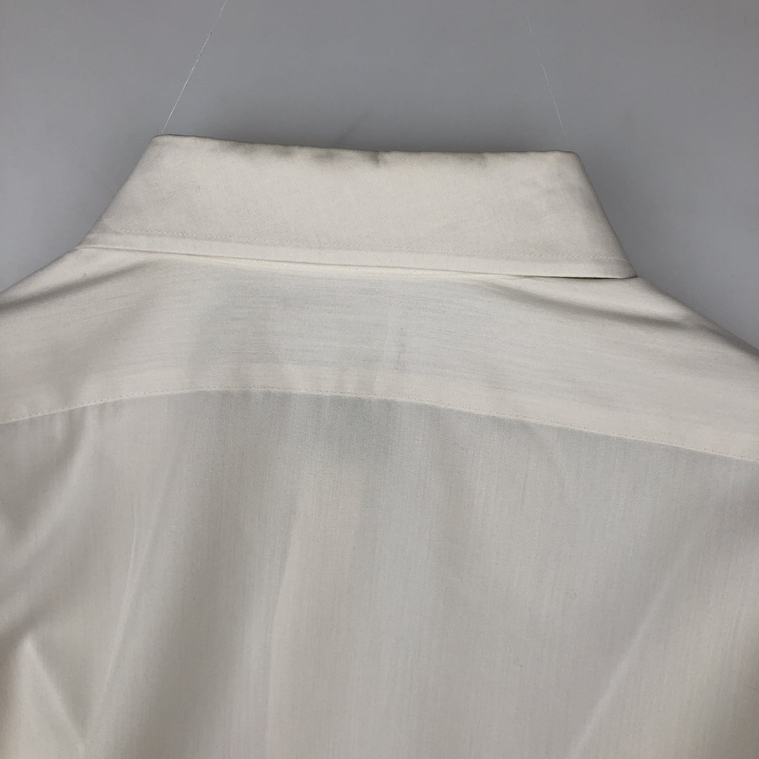 ~1970'S Silken Touch Long-Sleeve Polyester Shirt, Men's XL (approx.), Vintage Dacron white type Vintage Second Hand