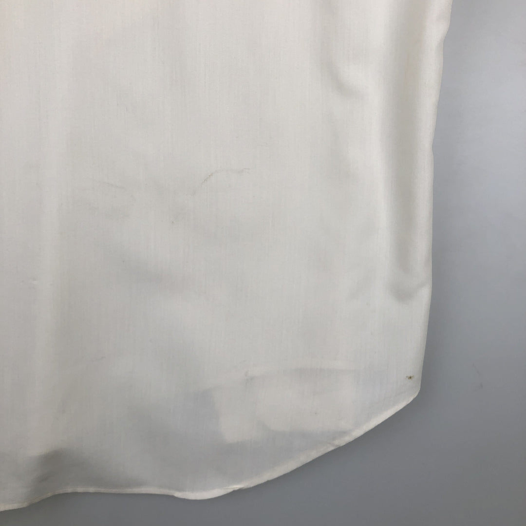 ~1970'S Silken Touch Long-Sleeve Polyester Shirt, Men's XL (approx.), Vintage Dacron white type Vintage Second Hand