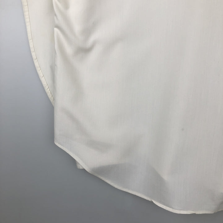 ~1970'S Silken Touch Long-Sleeve Polyester Shirt, Men's XL (approx.), Vintage Dacron white type Vintage Second Hand