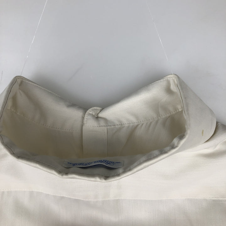 ~1970'S Silken Touch Long-Sleeve Polyester Shirt, Men's XL (approx.), Vintage Dacron white type Vintage Second Hand