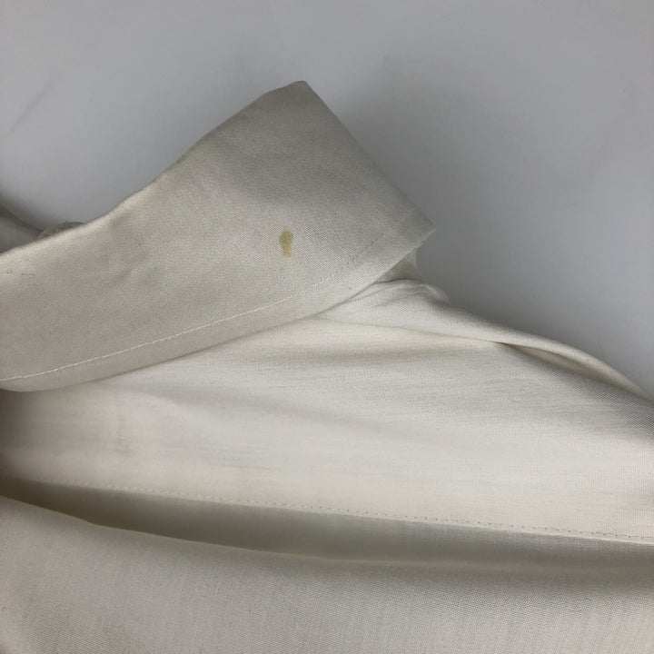 ~1970'S Silken Touch Long-Sleeve Polyester Shirt, Men's XL (approx.), Vintage Dacron white type Vintage Second Hand