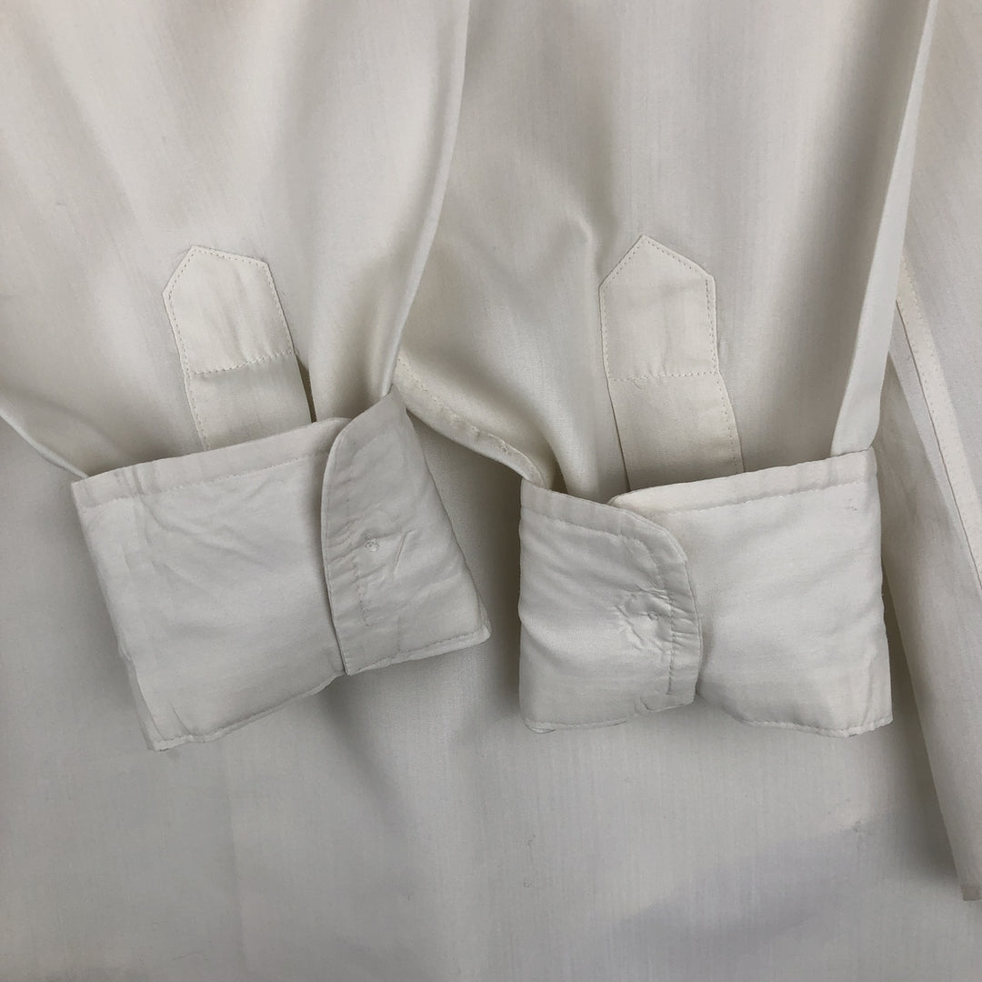 ~1970'S Silken Touch Long-Sleeve Polyester Shirt, Men's XL (approx.), Vintage Dacron white type Vintage Second Hand