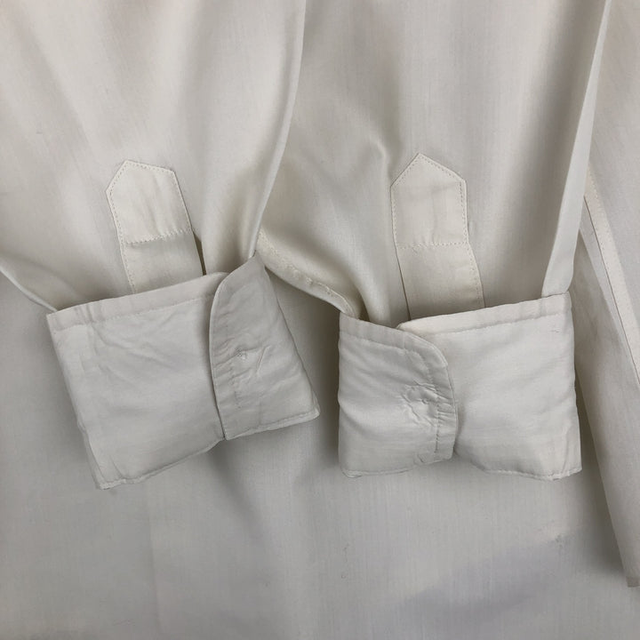 ~1970'S Silken Touch Long-Sleeve Polyester Shirt, Men's XL (approx.), Vintage Dacron white type Vintage Second Hand